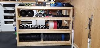 Rogue fitness has a great fold. Diy Garage Gym Storage Rack Garage Gym Lab