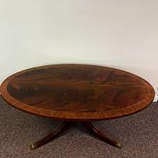 Ethan allen country french wood coffee table smoke glass oval rare vintage. Ethan Allen Oval Chippendale Style Coffee Table Ardesh