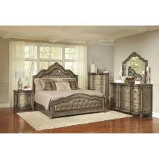 Traditional Platinum Gold 4 Piece King Bedroom Set Seville King Bedroom Sets Bedroom Sets Queen Bedroom Sets