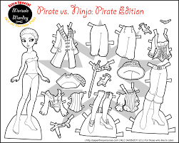 Today's marisole monday & friends paper doll is a little futuristic and a little cyberpunk. Marisole Monday Pirate Vs Ninja Pirate Edition In Black White Paper Thin Personas