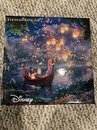 Original art by thomas kinkade. Thomas Kinkade Disney Tangled Puzzle 750 Pc Painter Of Light Rapunzel Ceaco Ebay