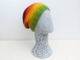 Gradient Rainbow Beanie Hand Knit Wool Hat Etsy Wool Hat Knit Hand Knitting Rainbow Hats