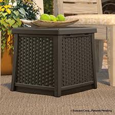 Wicker Storage Box Plastic Outdoor End Tables Patio Deck Accent Furniture New Outdoor End Tables Patio Storage Outdoor Side Table