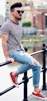 Black And White Striped T Shirt Outfit Men 20 Stylish Striped Outfit Ideas For Men Who Love Stripes Mens Casual Outfits Jeans Outfit Men Mens Outfits