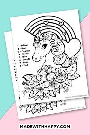 Unicorn coloring pages pdf printable. Unicorn Color By Number Free Printable Unicorn Coloring Pages