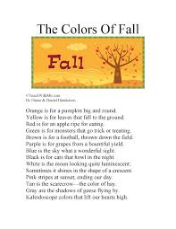 The Colors Of Fall Classroom Freebies Poetry For Kids Fall Preschool