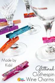 8seasons provide wholesale wine glass charms supplies at factory price. Glittered Clothespin Wine Charms For Kids To Make And Give Happy Hooligans