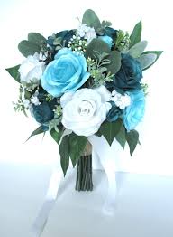 Maybe you would like to learn more about one of these? 17 Piece Wedding Bouquet Set Bridal Bouquet Teal Aqua Blue Etsy In 2021 Wedding Bouquets Sets Silk Flowers Wedding Wedding Bouquets