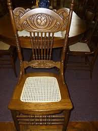 Antique Oak Pressed Back Chair Cane Seat Refinished Restored Chair Antique Furniture Chair Repair