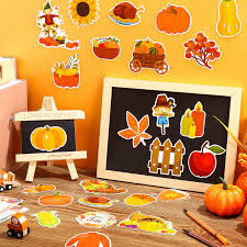 153 Pcs Hello Fall Cut Outs Fall Bulletin Board Decorations Pumpkin Leaves  Turkey Sunflower with 200 Glue Point Autumn Paper Cutting for Fall Theme  Thanksgiving Classroom Bulletin Border Decoration: Buy Online at