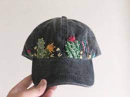 Hand Embroidered Hat Custom Embroidered Hat Floral Embroidered Hat Festival Hat Embroidered Baseball Cap Washed Denim Hat In 2021 Hand Embroidered Custom Embroidered Hats Embroidered Hats