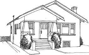 Chicago bungalow limited color art print $ 10.00. California Bungalow California Bungalow House Drawing Line Drawing