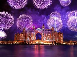Fireworks Purple Background Beach Hotels Fireworks Dubai Hotel