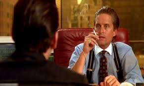 In oliver stone's wall street (1987), michael douglas played gordon gekko, a financial titan whose rapacious greed (which, he told us, was good) led to a dizzying climb and a perilous fall. Wall Street Michael Douglas Gekko Shirt Clothes On Film