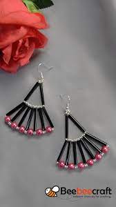 beebeecraft tutorial on how to make scallop earrings with black buglebeads video beaded earrings diy beaded earrings tutorials bead jewellery