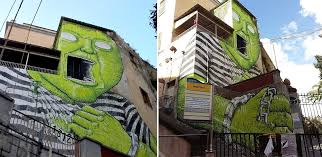 New Green Giant Mural By Blu On The Streets Of Naples Colossal