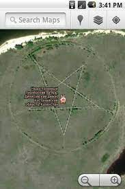 Gigantic Pentagram Seen On Google Maps From Kazachstan Map Search Map Illuminati