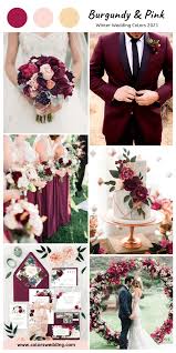 7 Hot Winter Wedding Color Palettes For 2021 Bridesmaid Dresses Pink Hot Bride Winter Wedding Color Palette Pink And Burgundy Wedding Pink Winter Weddings