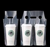 Disposable Cups Plastic - Clear Carry Bag with Handle