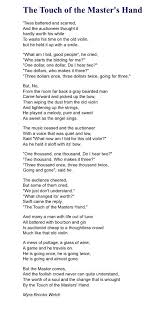 The Touch Of The Master S Hand Christian Poems Hands Poem Love Life Quotes