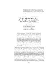 Learning From Each Other: Involving Students in Centers for Teaching and  Learning