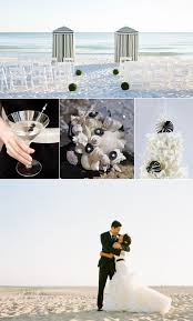 Modern Beach Wedding Decorations In Black And White Beach Wedding White Beach Wedding Decorations Romantic Beach Wedding