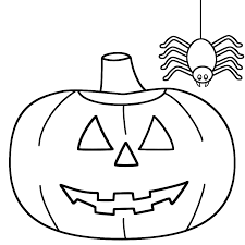 The fine details in this cute halloween coloring page for kids, such as the buttons on the witch's boots and her earrings, may make this a difficult option for really young children who haven't mastered fine motor coordination just yet.no worries! Print Spider Pumpkin Simple Halloween Coloring Pages Or Download Coloring Home