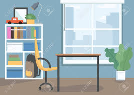 College students studying in the library. Childrens Bedroom Flat Color Vector Illustration Kids Room With Royalty Free Cliparts Vectors And Stock Illustration Image 144427177