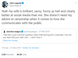 However, the american born model is just not just a pretty face. Best Twitter Moments Of Chrissy Teigen And John Legend Lovingly Trolling Each Other Cheezcake Parenting Relationships Food Lifestyle