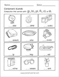 A printable worksheet designed to teach beginning blends bl. Free Consonant Blends With L Worksheets For Preschool Children