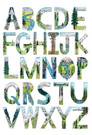 The Explorer S Alphabet Art Print Alphabet Art Print Nature Letters Alphabet Poster