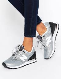 Black And Pink New Balance Trainers New Balance 574 Silver Metallic New Balance Sneakers Sneakers Fashion Workout Shoes