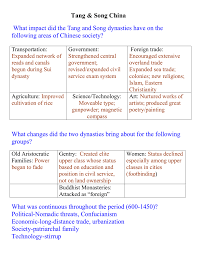 Chapter 12 Guided Reading Tang And Song China