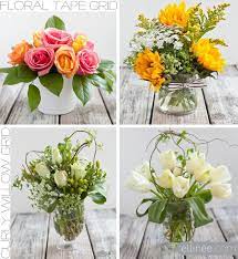 Diy Floral Arrangement Using Tape Floating Flower Arrangements Flower Arrangements Simple Flower Arrangements