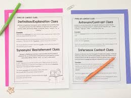 Teaching Students To Define Words Using Context Clues Context Clues Context Clues Examples Words