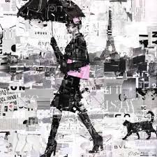 Black And White Collage Photo Cleverness Du Chat Pink Art Print Derek Gores Collage Artwork Collage Portrait