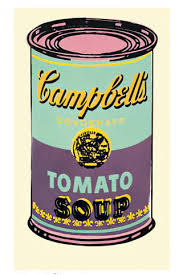 If you didn't want to do a grouping of four small soup cans on one canvas (warhol style), you could do one large soup can. Andy Warhol Campbell S Soup Can 1965 Green Purple Art Print