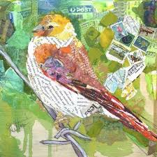 Signs Of Spring Iv Paper Collage Art Art Bird Art