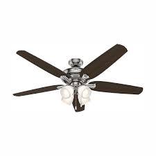 Ceiling fanthe merwry matte black 52 in. Hunter Channing 60 In Led Indoor Brushed Nickel Ceiling Fan With Light Kit 54131 The Home Depot