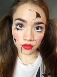 this easy broken doll makeup uses