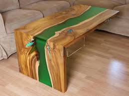 Waterfall Live Edge River Coffee Table With Plexiglass Leg And Glowing Resin Diy Resin Table Live Edge Coffee Table Wood Resin Table