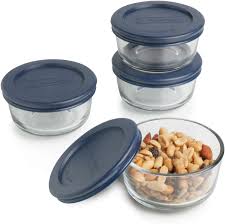 4.2 out of 5 stars, based on 11 reviews 11 ratings current price $23.08 $ 23. Amazon Com Anchor Hocking 1 Cup Round Glass Food Storage Containers With Plastic Lids Blue Set Of 4 Kitchen Storage And Organization Product Sets Kitchen Dining