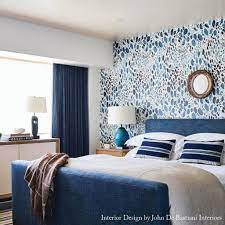 Blooms Wallpaper In Navy In 2021 Bedroom Wallpaper Accent Wall Master Bedroom Wallpaper Master Bedroom Accents