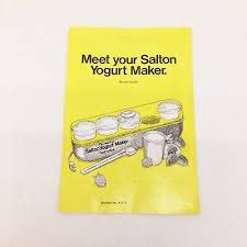 1976 Salton Yogurt Maker Instruction Booklet No 413 D Model Gm5 W Recipes Ebay Yogurt Maker Yogurt Cups Yogurt
