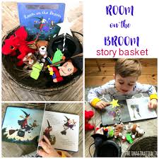 Preschoolers and kindergartners will love creating the handprint broomstick and witch art project to retell the story and make reading it even more fun! Room On The Broom Story Basket The Imagination Tree