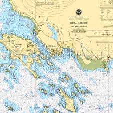 Alaska Sitka Cannon Island Nautical Chart Decor