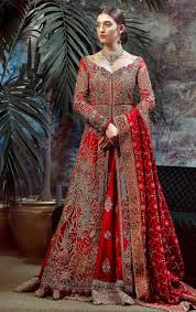 Tradition Red Designer Bridal Dress By Pakistani Wedding Dresses Online Red Bridal Dress Bridal Dress Design Pakistani Formal Dresses