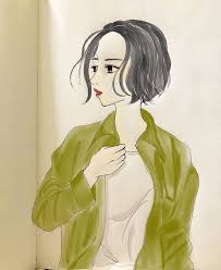 kanna zukiボブ女子が大好き おえかき 絵描き イラスト ボールペンイラスト ボールペン画 手描き 水彩画 模写 デッサン ファッションイラスト 練習 モレスキン 女の子 一日一絵 色鉛筆 illustration illust art dra art anime