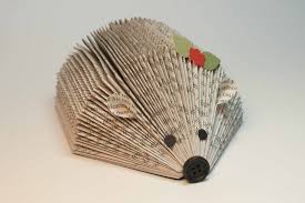 Karen Day Festive Hedgehog Book Folding Old Book Crafts Folded Book Art Book Crafts