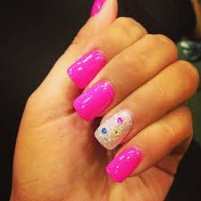 Hot Pink Sparkly Nails Nail And Manicure Trends It does not lay flat on your nail.